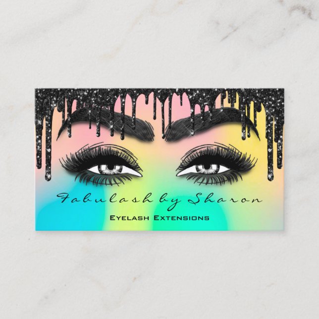 Carte De Visite Extension Eyelash de maquillage QR Code Drig Holog (Devant)