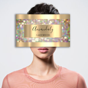 Carte De Visite Extension Holographique maquillage Artiste Gold La