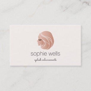 Carte De Visite Extensions aurifère rose et fausse fille Lash