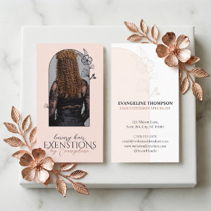 Carte De Visite Extensions de cheveux modernes Arch floral Rose Ph