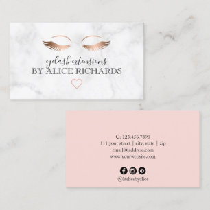 Carte De Visite Extensions d'oeillets d'or en rose de marbre minim
