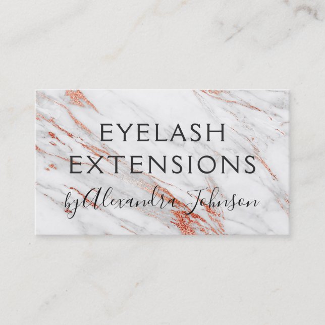 Carte De Visite Extensions en marbre rose et Rose (Devant)