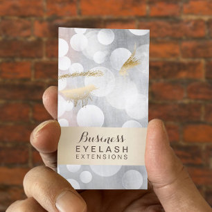 Carte De Visite Extensions Eyelash Argent & Or Moderne
