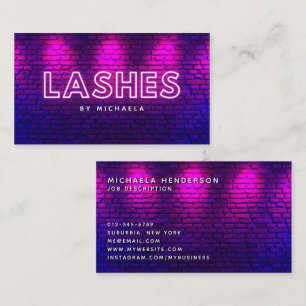 Carte De Visite Extensions Eyelash/Lash Moderne en néon rose et br
