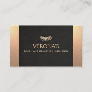Carte De Visite Extensions Eyelash Salon Noir et Or