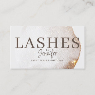 Carte De Visite Extensions modernes tendance Eyelash QR Code Gold