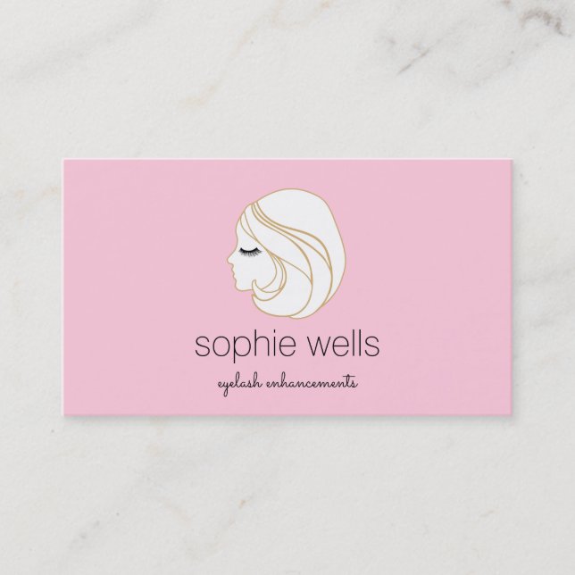 Carte De Visite Extensions oculaires roses mignons et faux cils (Devant)