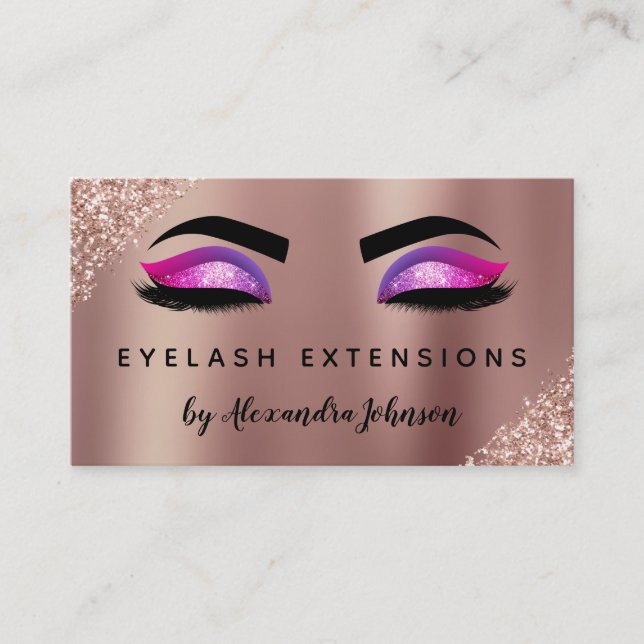 Carte De Visite Extensions rose Gold Silver Parties scintillant Ey (Devant)