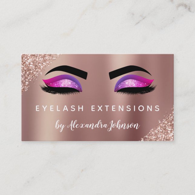 Carte De Visite Extensions rose Gold Silver Parties scintillant Ey (Devant)