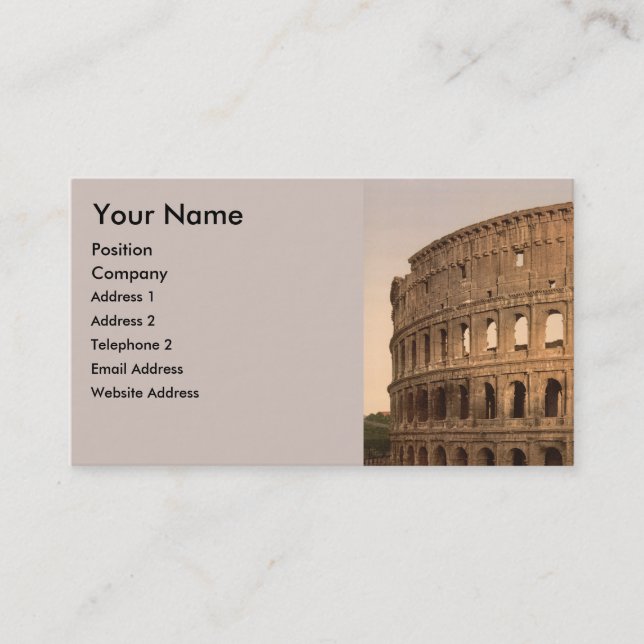 Carte De Visite Extérieur du Colosseum, Rome, Italie (Devant)