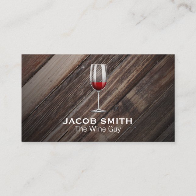 Carte De Visite Extérieur | Verre de vin rouge (Devant)