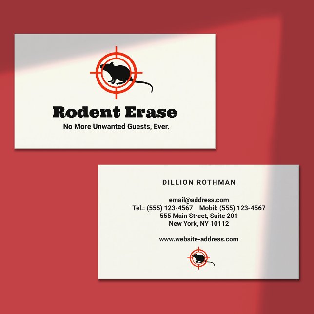 Carte De Visite Exterminateur de rat de contrôle de rongeur (Créateur téléchargé)