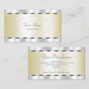 Carte De Visite Extravagant Silver et Gold Effet Professionnel