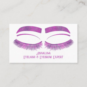 Carte De Visite Eyelash & Beauté de l'aquarelle de luxe, violet