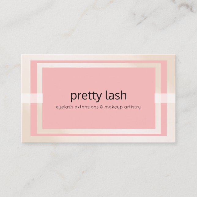 Carte De Visite Eyelash et maquillage rose moderne (Devant)
