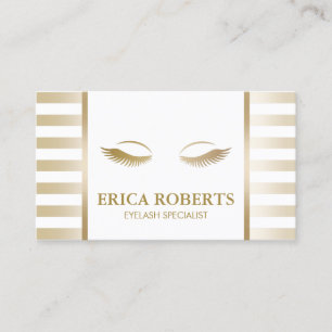 Carte De Visite Eyelash Extension Maquillage Artiste Chic Gold Str
