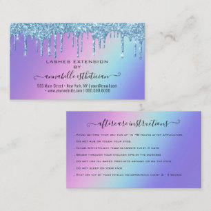 Carte De Visite Eyelash Extension Parties scintillant d'instructio