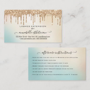 Carte De Visite Eyelash Extension Parties scintillant d'instructio