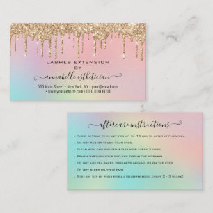 Carte De Visite Eyelash Extension Parties scintillant d'instructio