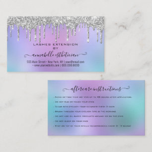 Carte De Visite Eyelash Extension Parties scintillant d'instructio