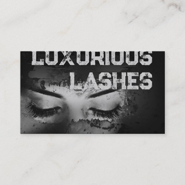 Carte De Visite Eyelash Extensions Dark Strokes Bold Drama Look (Devant)