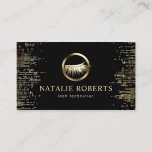 Carte De Visite Eyelash Extensions Gold Confetti Lashes Salon