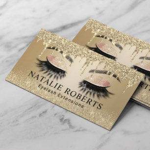 Carte De Visite Eyelash Extensions Gold Drives tendance Salon de B