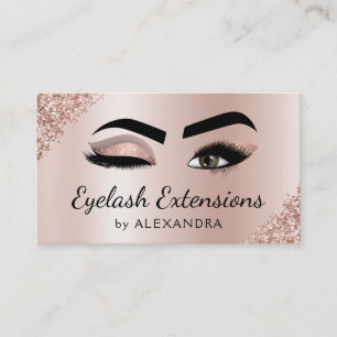 Carte De Visite Eyelash Extensions Lashes Parties scintillant Rose