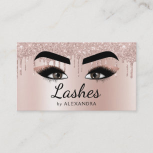 Carte De Visite Eyelash Extensions Lashes Parties scintillant Rose