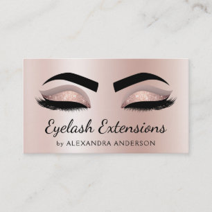 Carte De Visite Eyelash Extensions Lashes Parties scintillant Rose