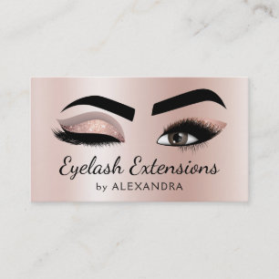 Carte De Visite Eyelash Extensions Lashes Parties scintillant Rose