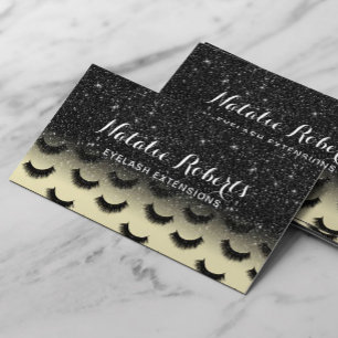 Carte De Visite Eyelash Extensions Lumineuse Jaune Black Lash Salo