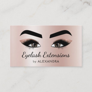 Carte De Visite Eyelash Extensions Parties scintillant Rose Rose G