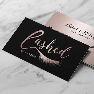 Carte De Visite Eyelash Extensions Rose Gold Lashed Beauté Salon