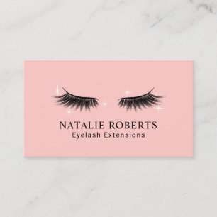 Carte De Visite Eyelash Extensions Salon de beauté Élégant rose