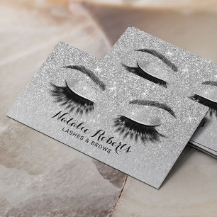 Carte De Visite Eyelash Extensions Silver Parties scintillant Salo