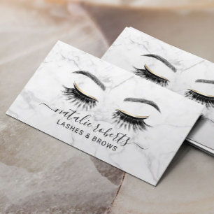 Carte De Visite Eyelash Makeup Artiste tendance Marble Lash Salon