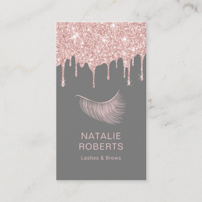 Carte De Visite Eyelash Maquillage Artiste Rose Gold Drives Beauté (Devant)