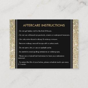 Carte De Visite Eyelashes avec Gold Parties scintillant Salon cart