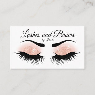 Carte De Visite Eyelashes et Brosses - Parties scintillant de Rose