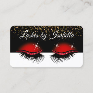 Carte De Visite Eyelashes - Parties scintillant rouge