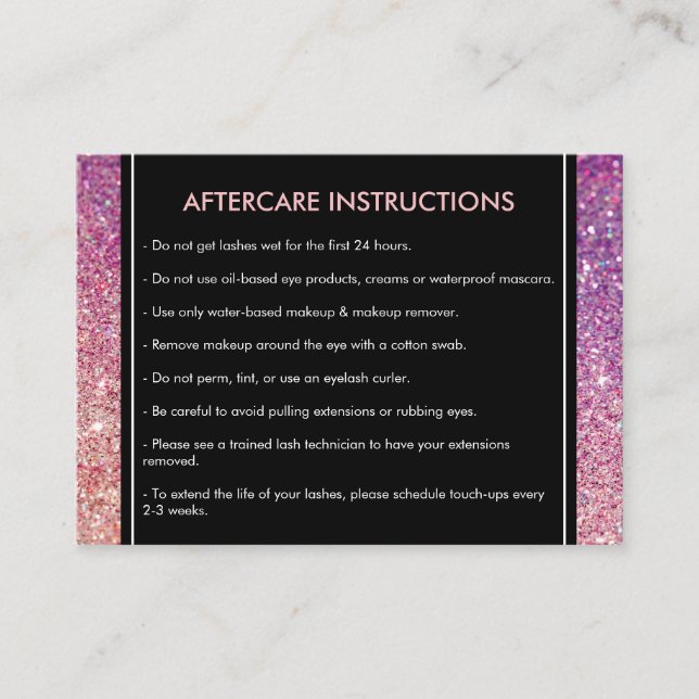 Carte De Visite Eyelashes Parties scintillant violet/rose Salon Ca (Devant)