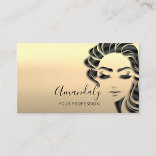 Carte De Visite Eyelashes Professionnel Salon de cheveux Or Ombre