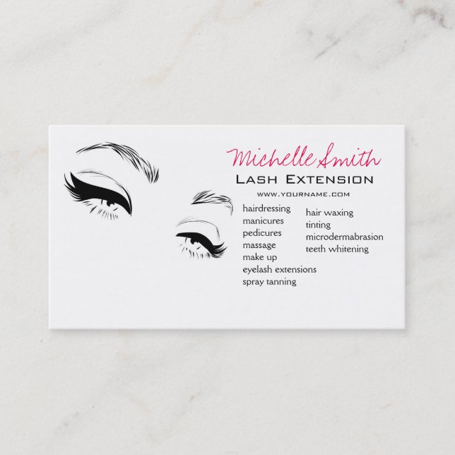 Carte De Visite Eyelashes sourcils sourds Maquillage permanent Art (Devant)