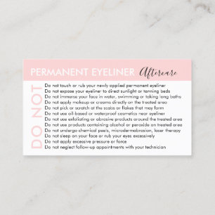 Carte De Visite Eyeliner Permanent Évite Conseils Après-Soins