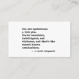 Carte De Visite F Scott Fitzgerald Quote
