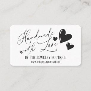 Carte De Visite Fabriqué à la main avec coeur d'amour Script Etsy