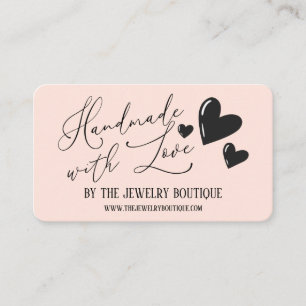 Carte De Visite Fabriqué à la main avec coeur d'amour Script Etsy