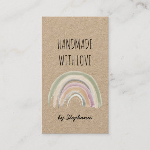 Carte De Visite Fabriqué à la main avec Loo Boho Rainbow Kraft Pap