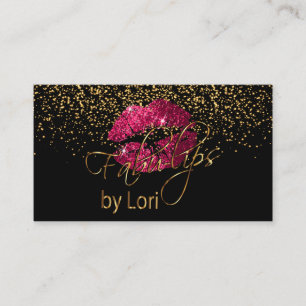 Carte De Visite Fabu-Lips avec Confetti Or